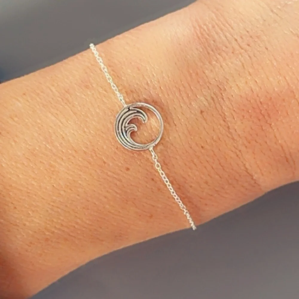 Sterling Silver Ocean Wave Bracelet